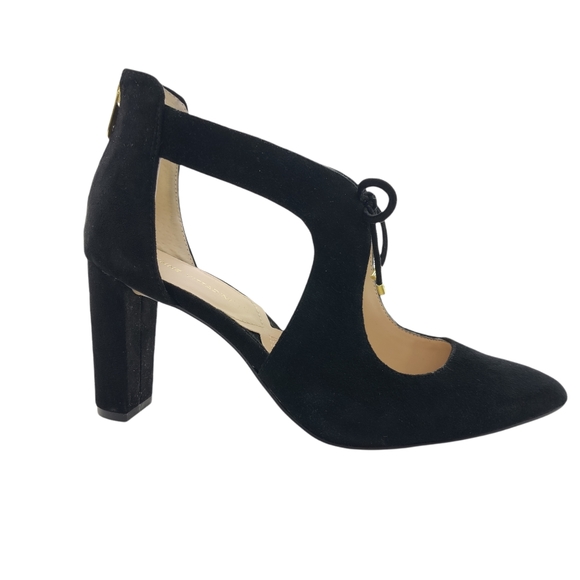 Adrienne Vittadini Nigel Black Suede Lace Up Heels 9.5 NWOB - Picture 1 of 11